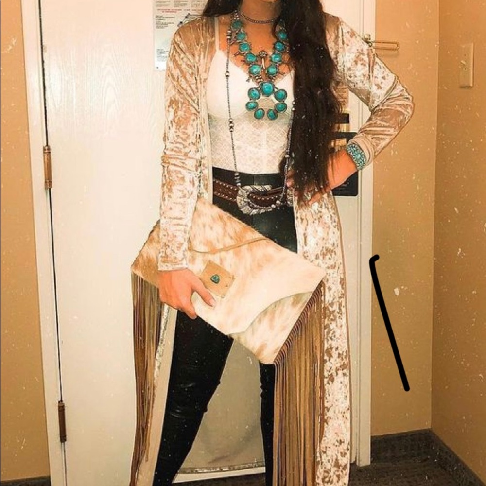 Champagne Velvet Duster